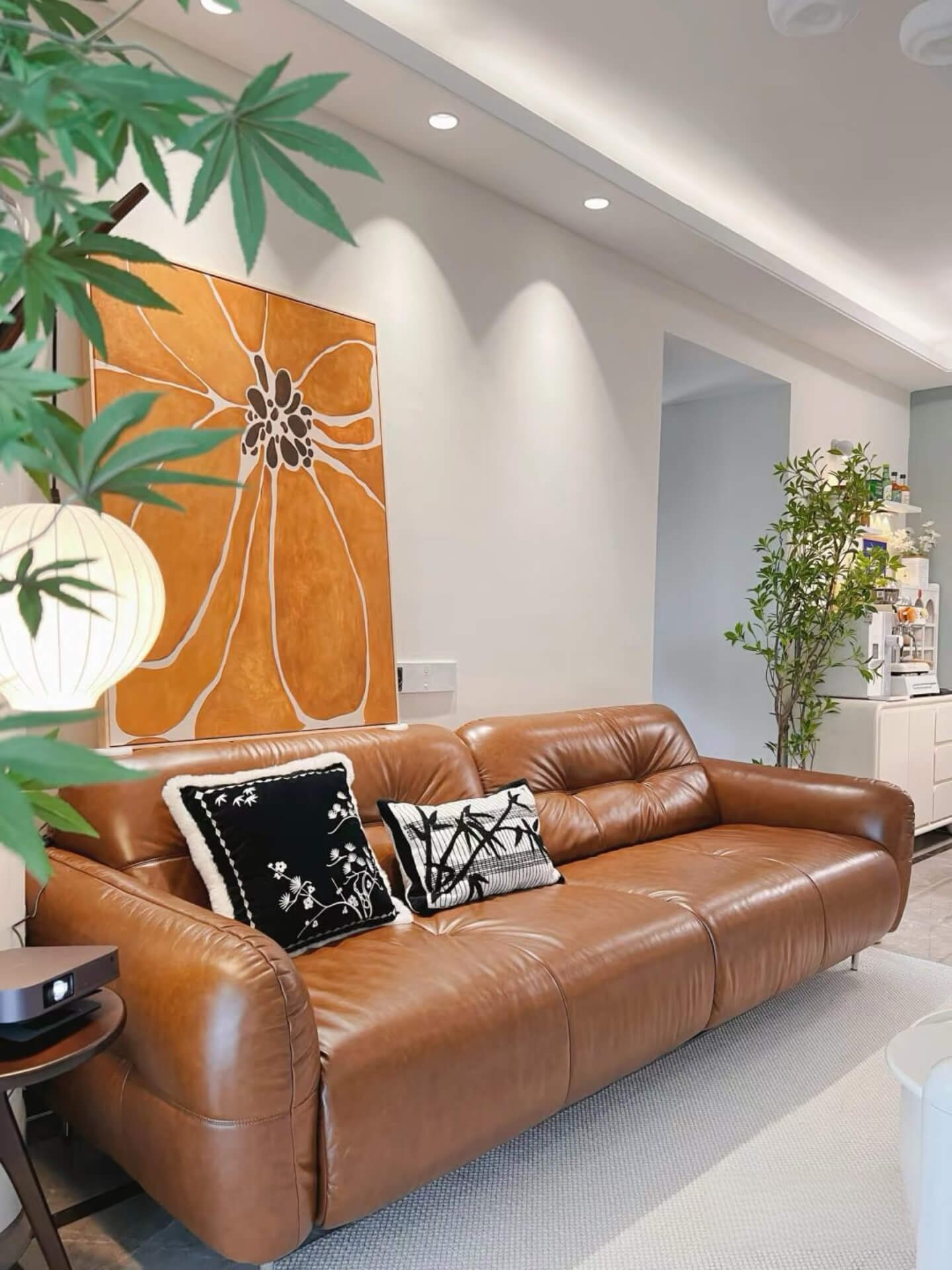Decadent Charm: The Caramel Oiled Leather Sofa