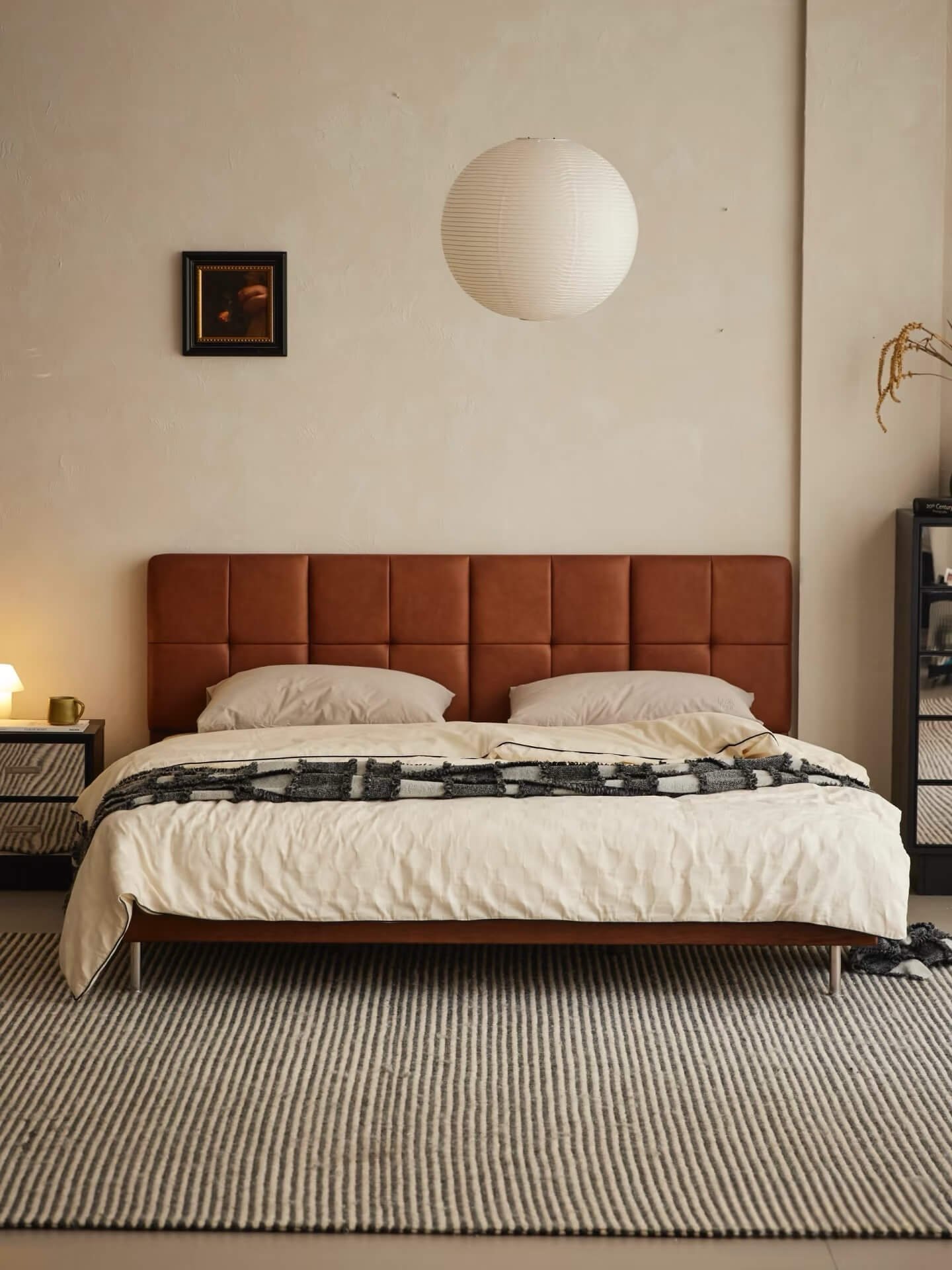 Create a Vintage Bedroom with This Chocolate Brown Leather Bed