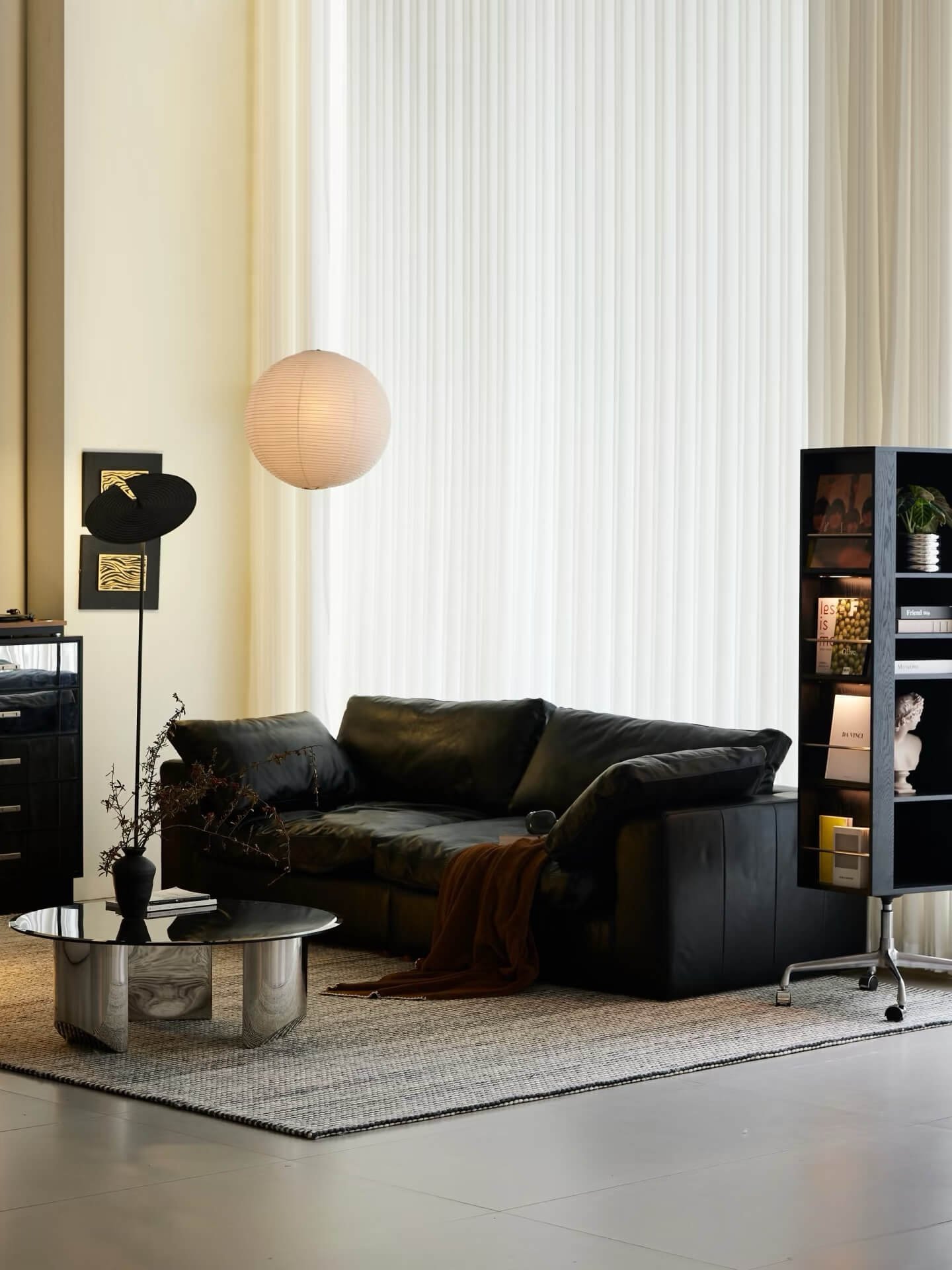 Fall in Love with Comfort in Just One Second: This Black Leather Sofa Is My Daily Sanctuary