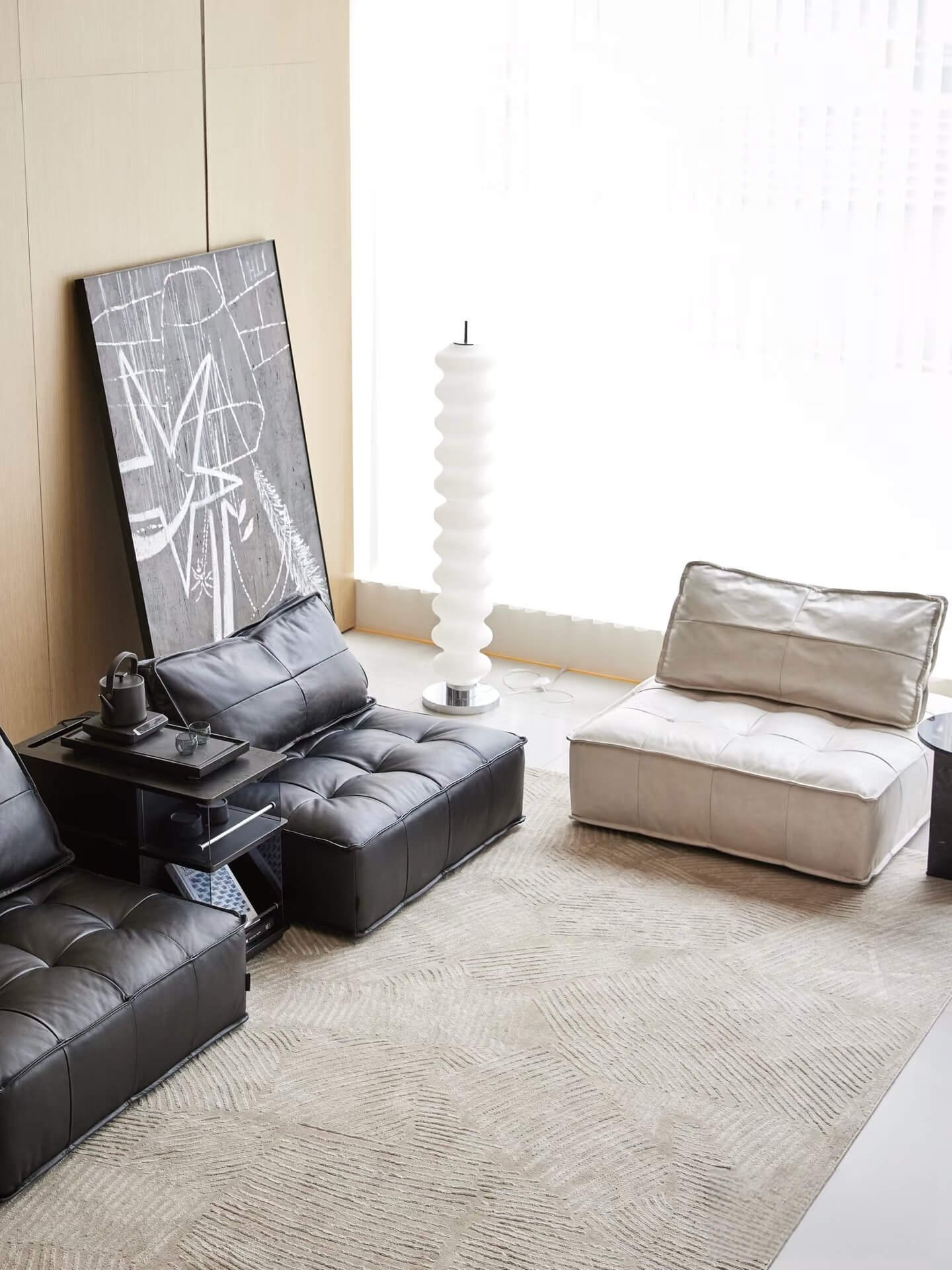 A New Favorite: The Tofu-Block Sofa in Black