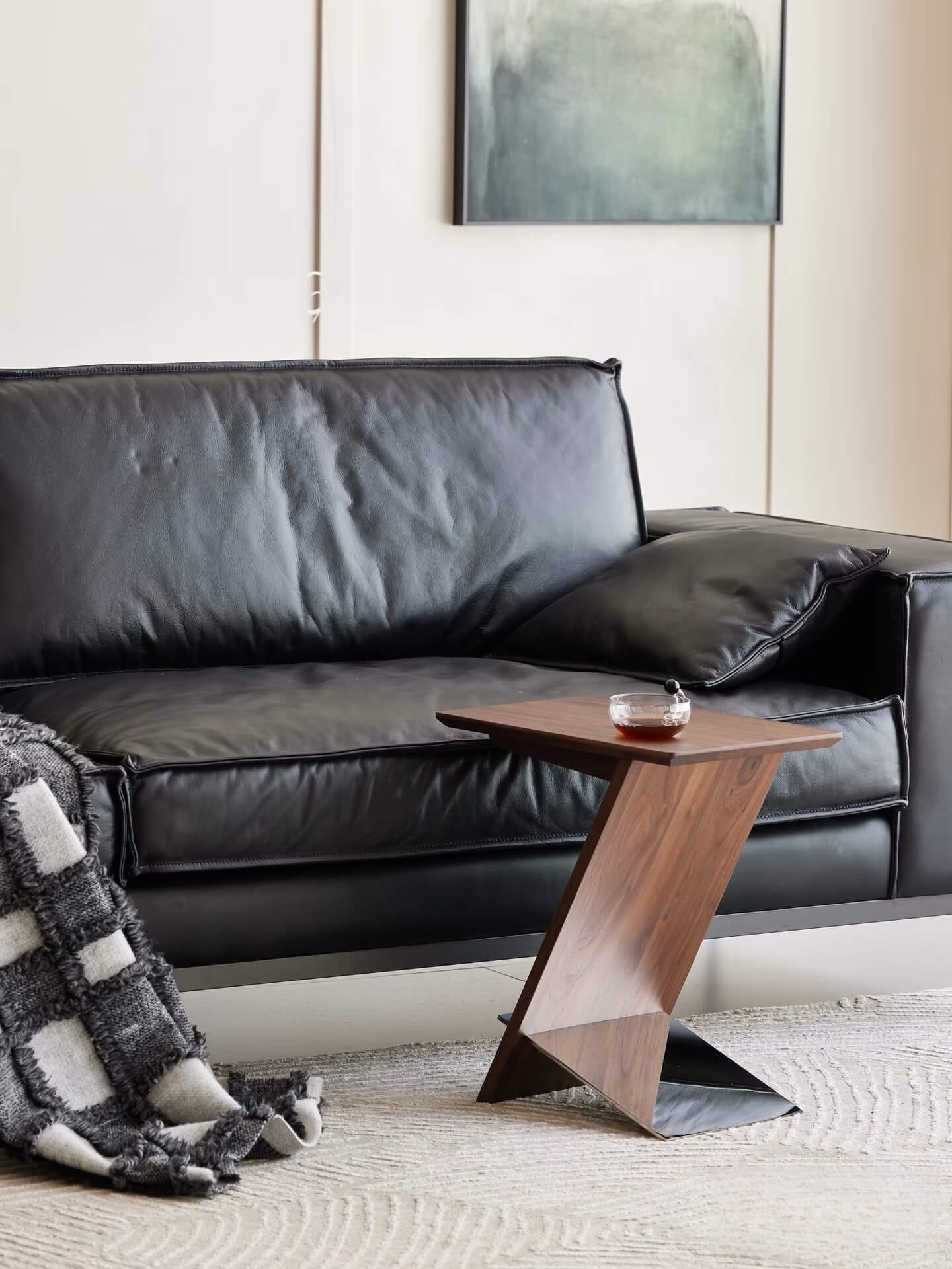 Z-Shaped Side Table in Walnut: A Fusion of Fashion and Functionality