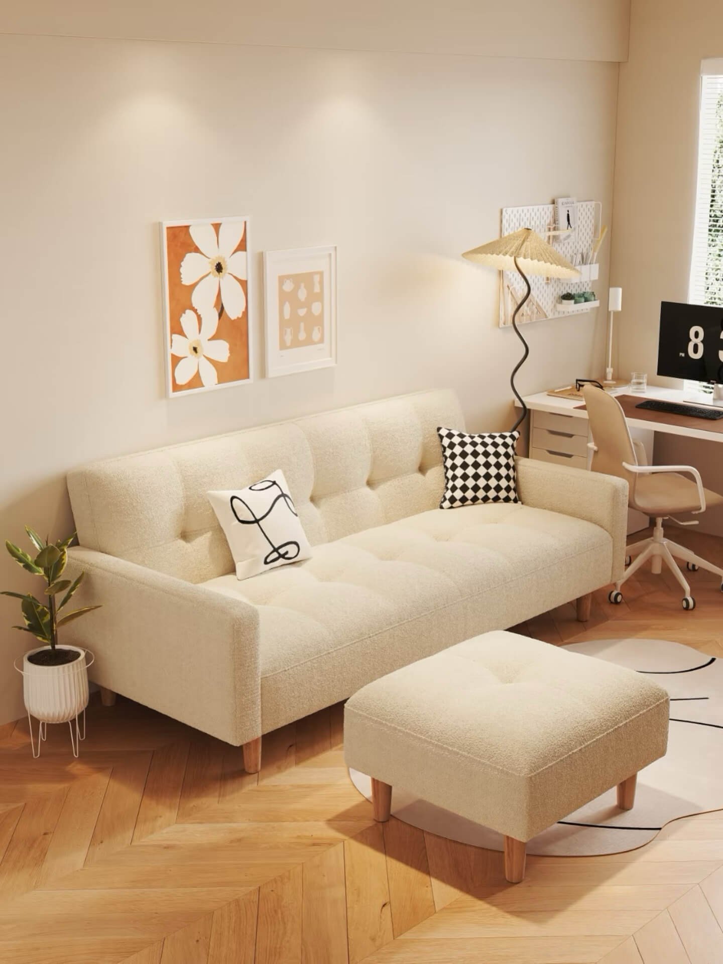 Turn Your Living Room into a Private Retreat: A Teddy-Fleece Fold-Out Sofa for the Laziest Loungers